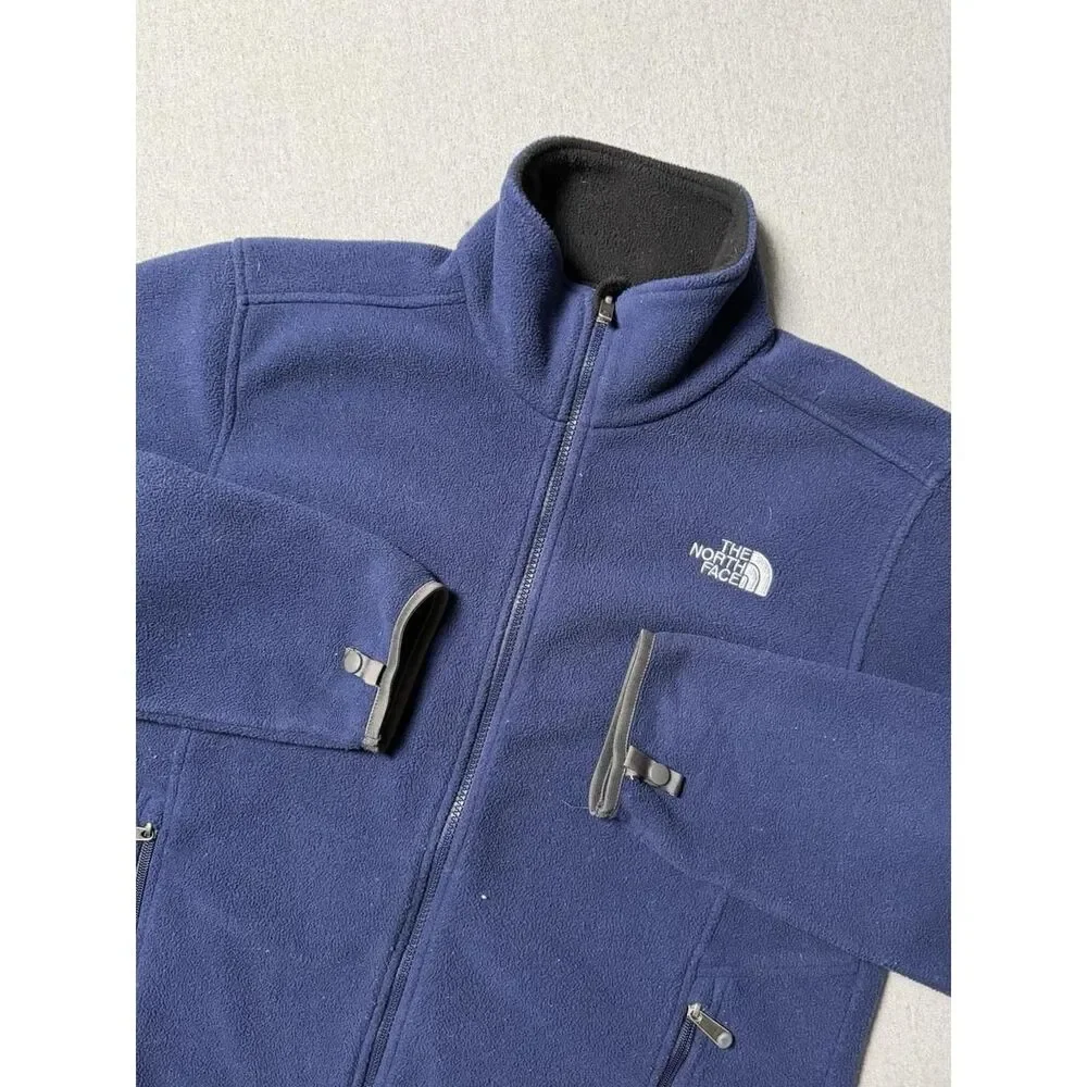 The North Face Jacket Mens M Blue Full Zip Fleece Sweater Outdoors Casual